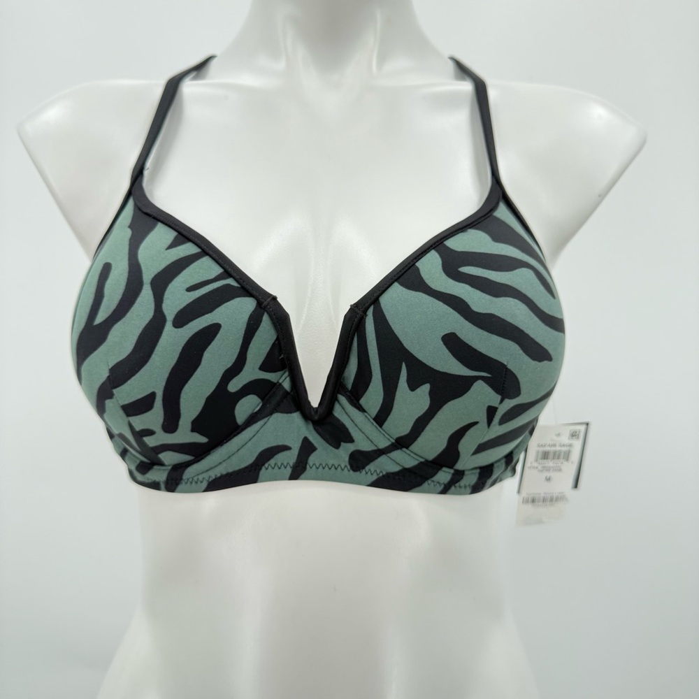 Bar III Zebra Print Bikini Top